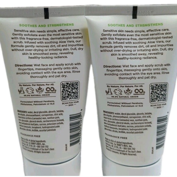 (2-Pack) Burt's Bees Sensitive Solutions Gentle Face Scrub Aloe 4 oz NEW Burts - Picture 4 of 6